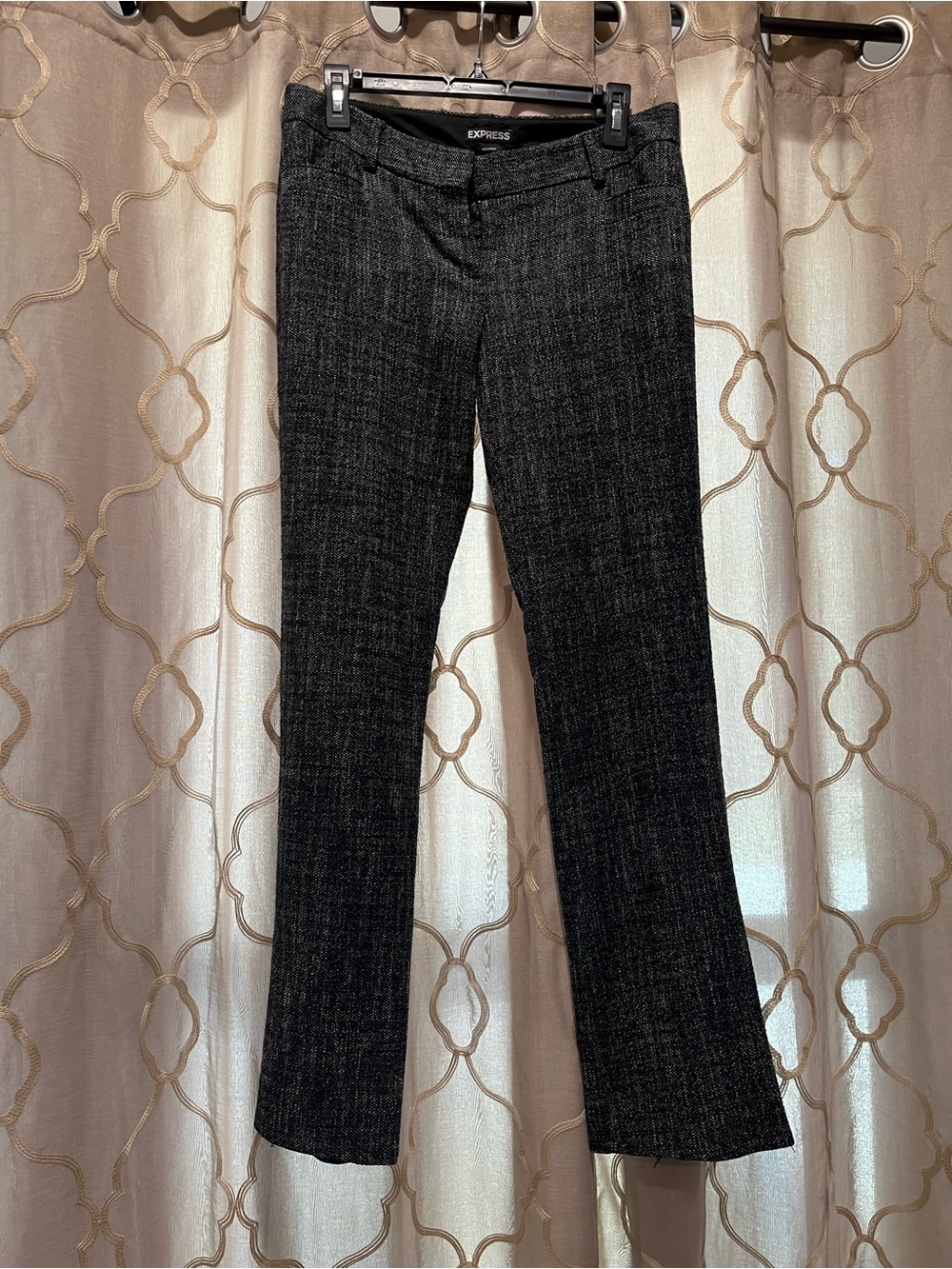 Express Black Charcoal Tweed Boot Cut Jeans